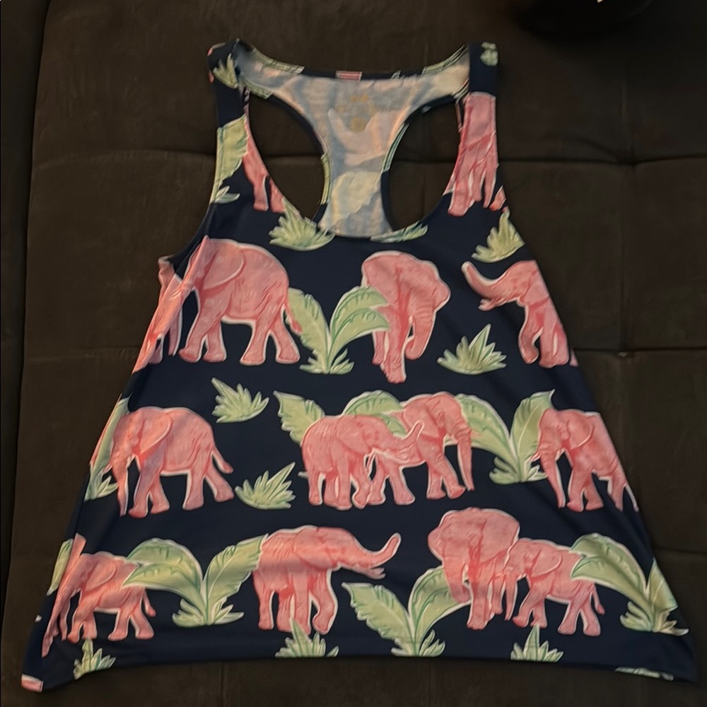 Simply Southern Navy and Pink Elephant Camisole